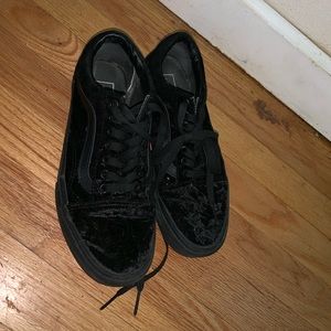 Black velvet vans